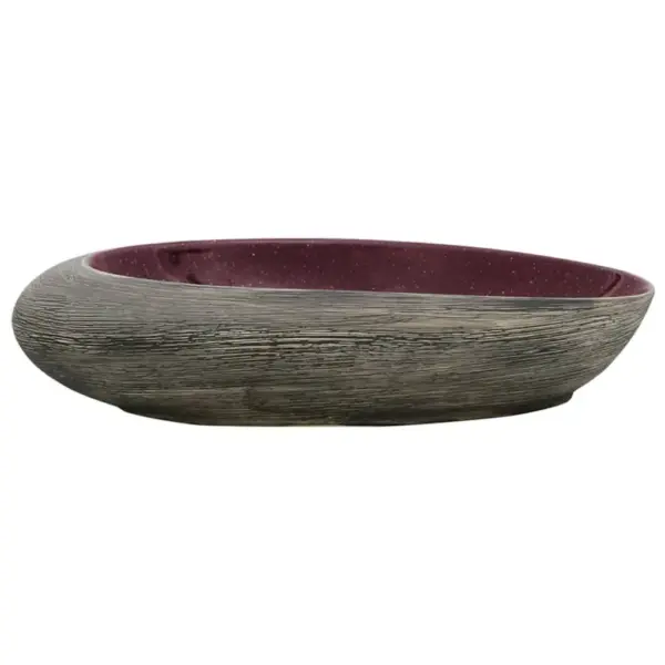 Ovaalne tööpinnale paigaldatav keraamiline valamu, lilla-hall, 59 x 40 x 14 cm – 3