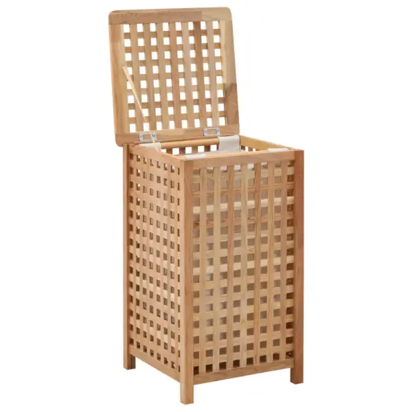 Naturaalset tooni pähklipuidust ja vineerist pesukast eemaldatava sisekotiga, 39 x 39 x 65 cm – 2