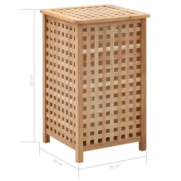 Naturaalset tooni pähklipuidust ja vineerist pesukast eemaldatava sisekotiga, 39 x 39 x 65 cm – 7
