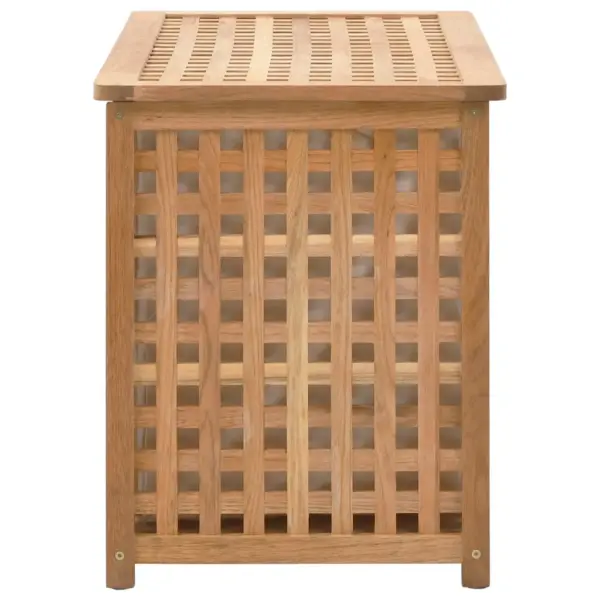 Võrekujundusega pesukast eemaldatava kotiga, pähklipuit ja vineer, 77,5 x 37,5 x 46,5 cm – 4