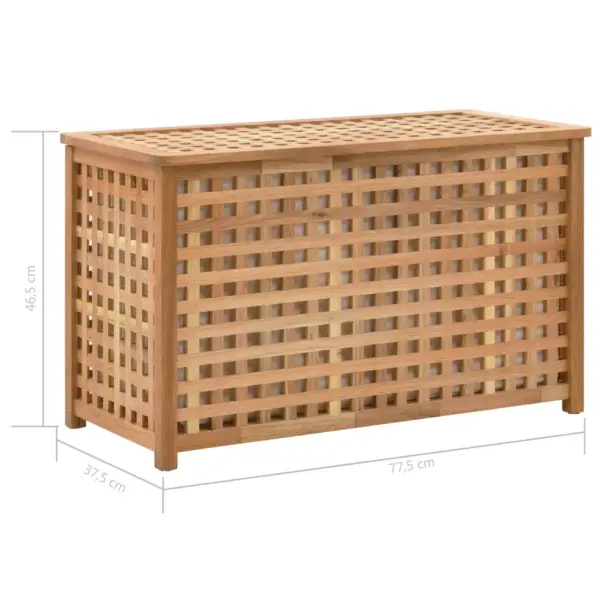 Võrekujundusega pesukast eemaldatava kotiga, pähklipuit ja vineer, 77,5 x 37,5 x 46,5 cm – 8