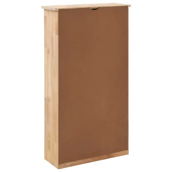 Võredisainiga kingakapp 3 sahtliga, tugev pähklipuit ja vineer, naturaalne, 55 x 20 x 104 cm – 4