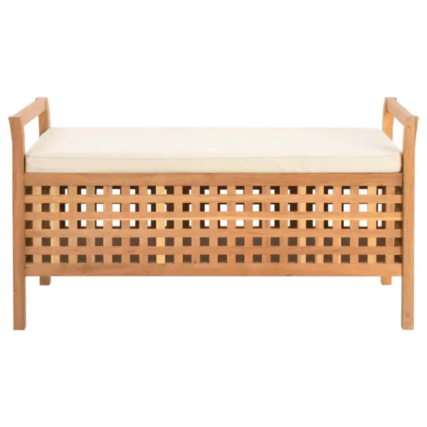 Hoiupink istmepadja ja võreseintega, tugev pähklipuit, naturaalne, 93 x 49 x 49 cm – 2