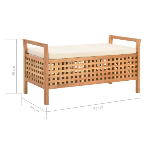 Hoiupink istmepadja ja võreseintega, tugev pähklipuit, naturaalne, 93 x 49 x 49 cm – 8