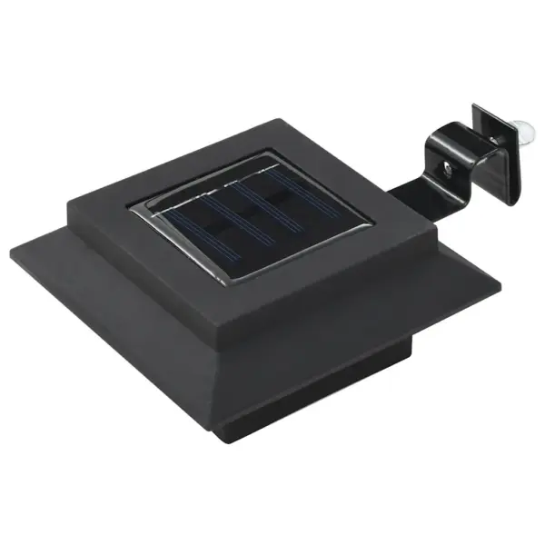 Päikesepatareiga kandilised LED-aiavalgustid, 12 tk, must, 12 x 6,5 cm - 2