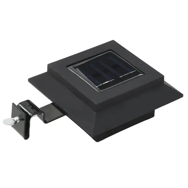Päikesepatareiga kandilised LED-aiavalgustid, 12 tk, must, 12 x 6,5 cm - 3