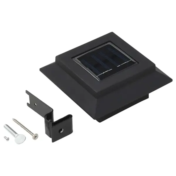 Päikesepatareiga kandilised LED-aiavalgustid, 12 tk, must, 12 x 6,5 cm - 6