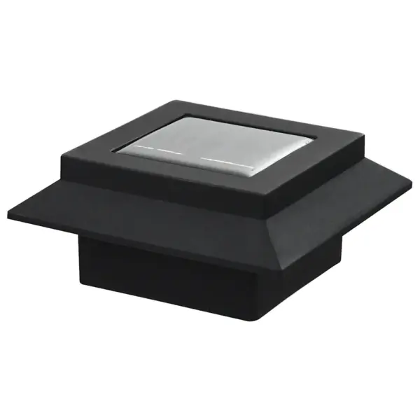 Päikesepatareiga kandilised LED-aiavalgustid, 12 tk, must, 12 x 6,5 cm - 9