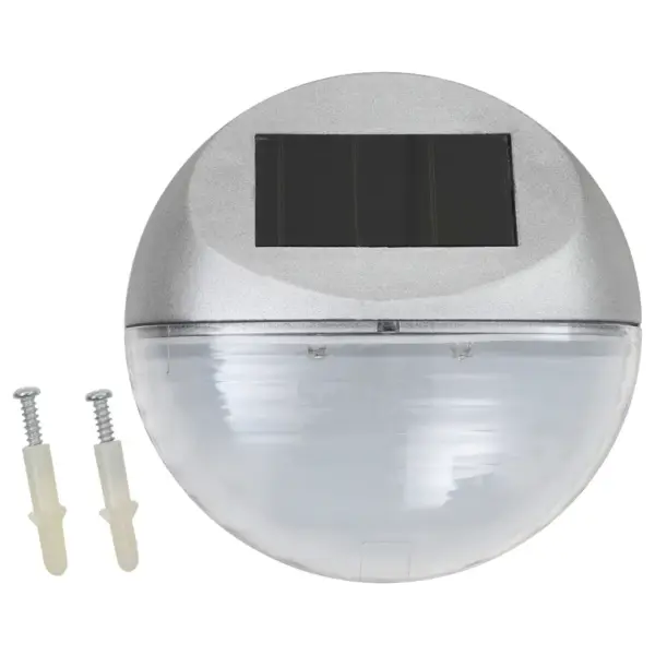 Päikesepatareiga LED seinalambid, 24 tk, ümmargused, hõbedased, IP44, 11 x 5 cm – 2