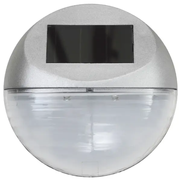 Päikesepatareiga LED seinalambid, 24 tk, ümmargused, hõbedased, IP44, 11 x 5 cm – 4