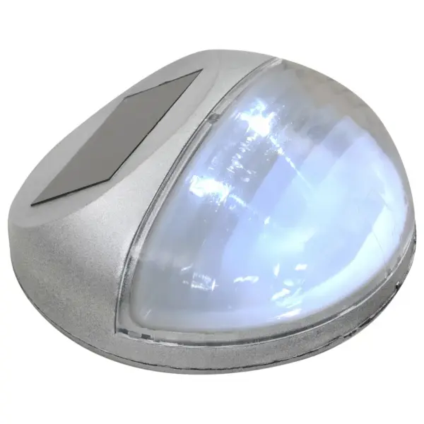 Päikesepatareiga LED seinalambid, 24 tk, ümmargused, hõbedased, IP44, 11 x 5 cm – 5