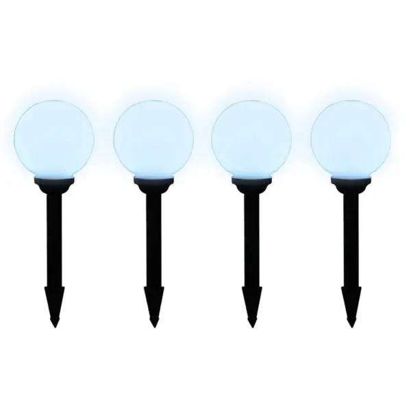 Päikesetoitel LED teevalgustid valguspallidega, 8 tk, valge, palli läbimõõt 15 cm – 4