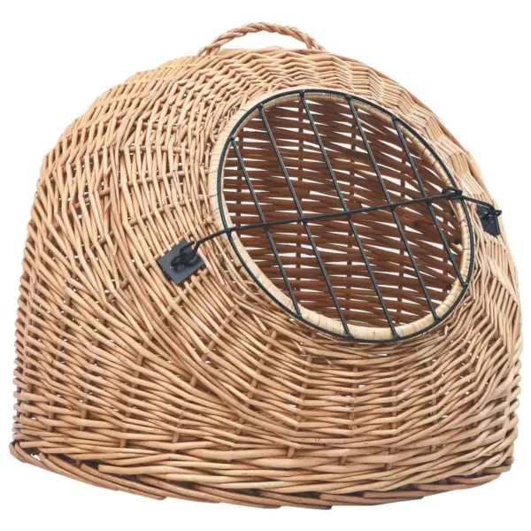 Pajust kassi transpordipuur silmusega, pruun, 50 x 42 x 40 cm – 3