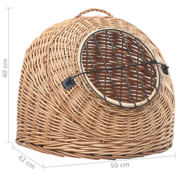 Pajust kassi transpordipuur silmusega, pruun, 50 x 42 x 40 cm – 8