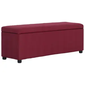 Panipaigaga polsterdatud pink, veinipunane polüester, 116 cm