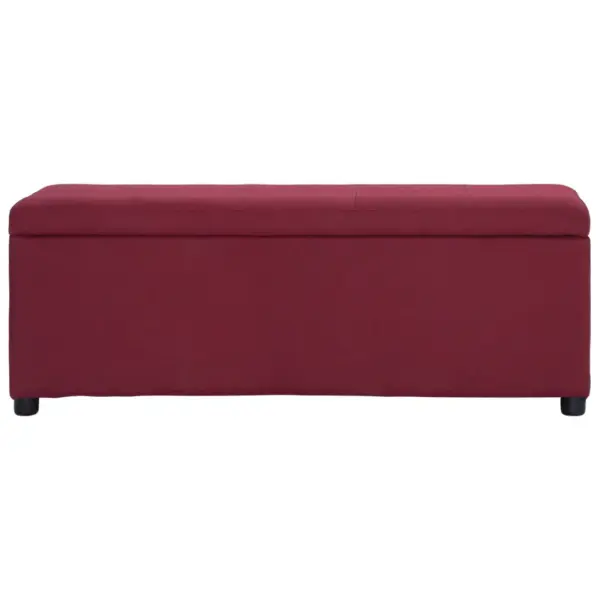 Panipaigaga polsterdatud pink, veinipunane polüester, 116 cm – 2