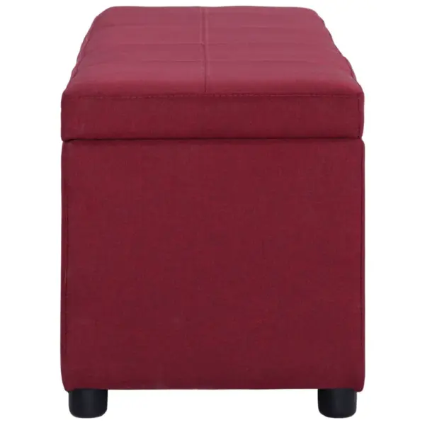 Panipaigaga polsterdatud pink, veinipunane polüester, 116 cm – 3