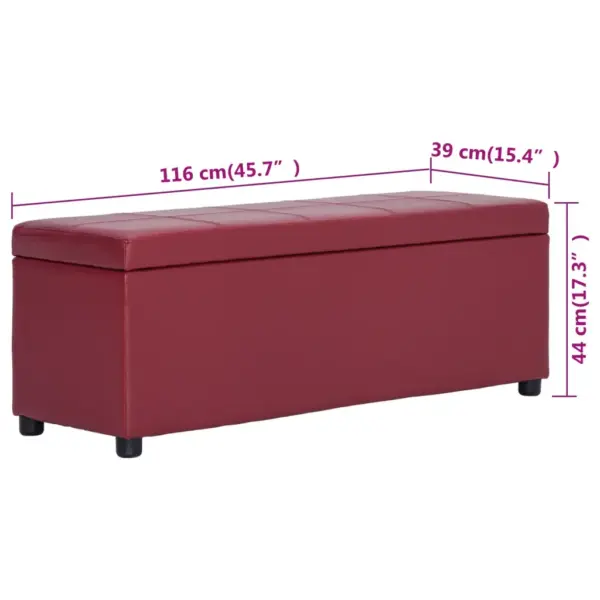 Panipaigaga hoiupink veinipunane kunstnahk 116 cm – 8