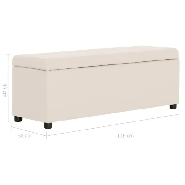 Panipaigaga hoiupink, kreemjasvalge polüester, 116 x 38 x 43 cm – 8