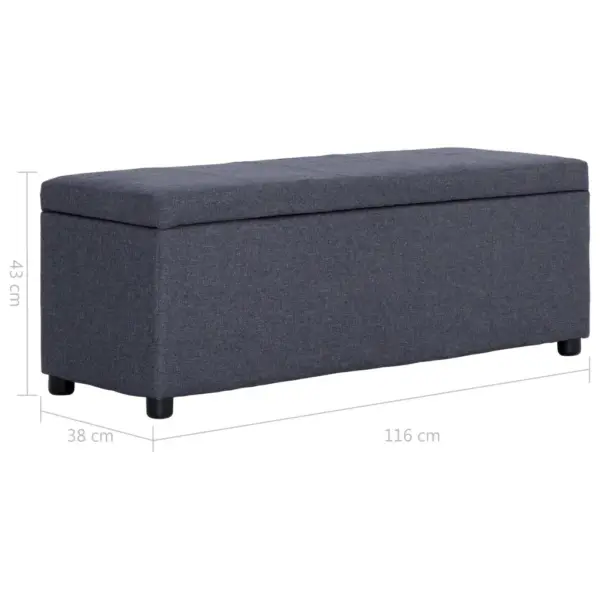 Panipaigaga hoiupink, tumehall polüesterpolster, 116 cm – 8