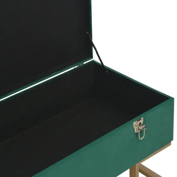 Panipaigaga sametist esiku- ja elutoapink, roheline ja kuldne, 105 cm – 5