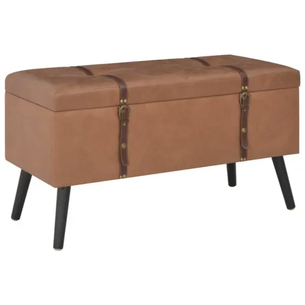 Panipaigaga tumbade komplekt 3 tk, pruun kunstnahk, puidust jalad – 4