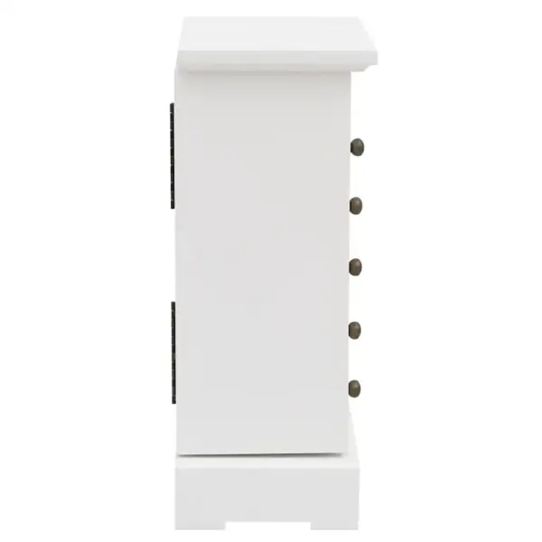 Peegliga ehtekarp 5 sahtli ja konksudega, MDF, valge ja helepruun, 25 x 13,5 x 34 cm – 4