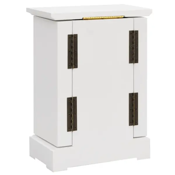 Peegliga ehtekarp 5 sahtli ja konksudega, MDF, valge ja helepruun, 25 x 13,5 x 34 cm – 5