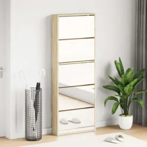 Peegliga kingakapi komplekt, 5 allatõmmatavat sahtlit, tamm, 63 x 17 x 169,5 cm