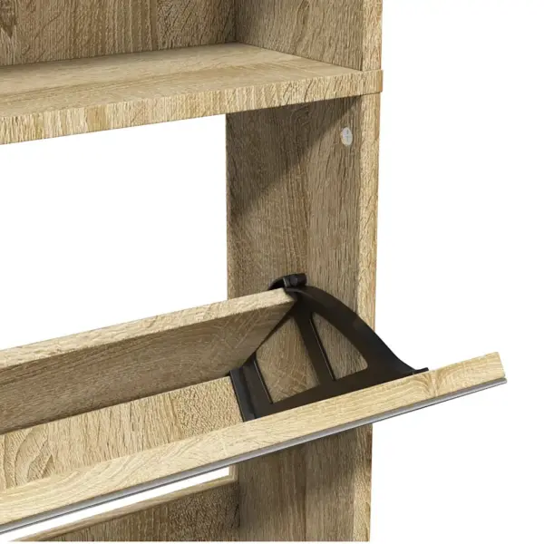 Peegliga nelja sahtliga kingakapp, tammepuidu tooniga tehispuit, 63 x 17 x 134 cm – 7