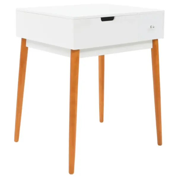 Peegliga tualettlaud eheteriiuli ja sahtlitega, valge/pruun MDF, 60 x 50 x 86 cm – 2