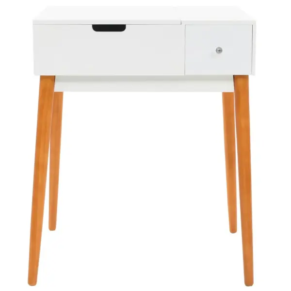 Peegliga tualettlaud eheteriiuli ja sahtlitega, valge/pruun MDF, 60 x 50 x 86 cm – 3