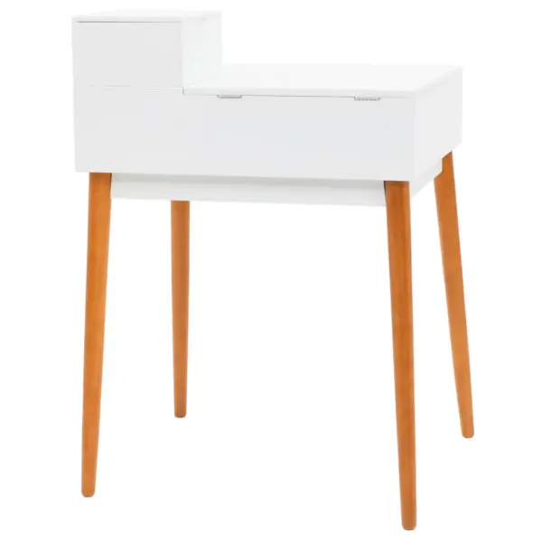 Peegliga tualettlaud eheteriiuli ja sahtlitega, valge/pruun MDF, 60 x 50 x 86 cm – 5