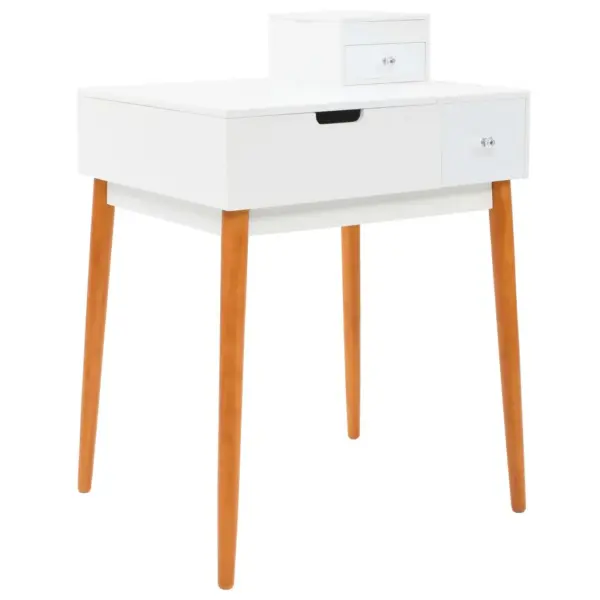 Peegliga tualettlaud eheteriiuli ja sahtlitega, valge/pruun MDF, 60 x 50 x 86 cm – 6