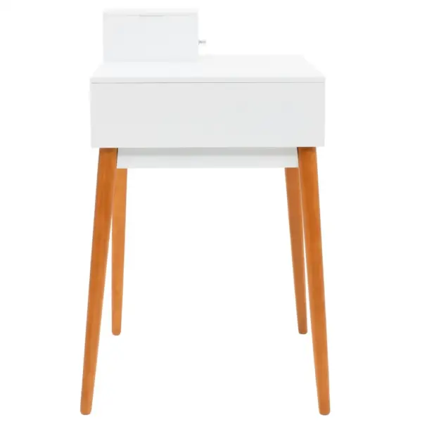 Peegliga tualettlaud eheteriiuli ja sahtlitega, valge/pruun MDF, 60 x 50 x 86 cm – 9