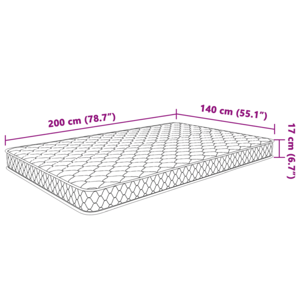 Pehme memory foam madrats, kahepoolne, 140 x 200 cm, 17 cm, viiekihiline – 7