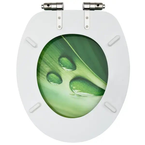 Pehmelt sulguvad WC prill-lauad, 2 tk, rohelise veetilgadisainiga, MDF – 6