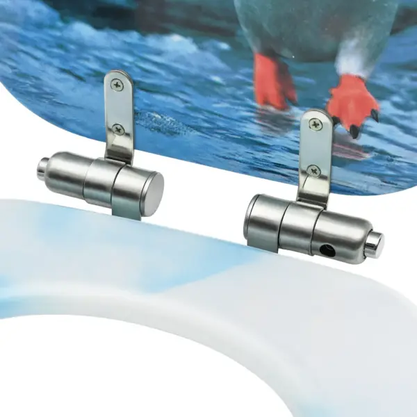 Pehmelt sulguvad WC prill-lauad pingviinimustriga, MDF, 2 tk – 7