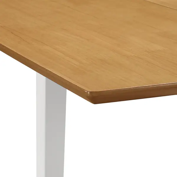 5-osaline pikendatav söögitoa komplekt, valge/pruun, kummipuu ja MDF – 6