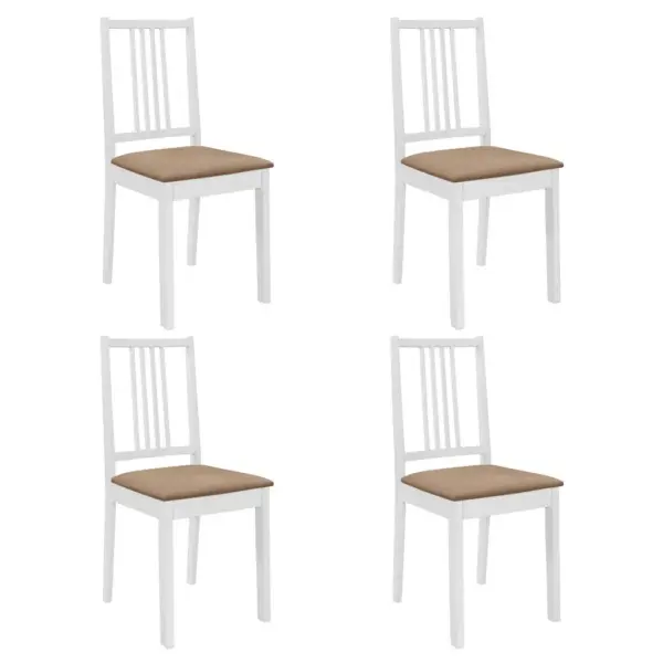 5-osaline pikendatav söögitoa komplekt, valge/pruun, kummipuu ja MDF – 7