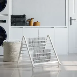 Pikendatav vannile pesukuivatusrest, alumiinium ja plast, hõbedane, 53–90 x 10 x 64 cm