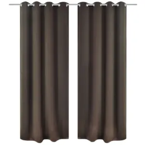 Pimendavad kardinad 2 tk metallöösidega, pruun, 135 x 175 cm
