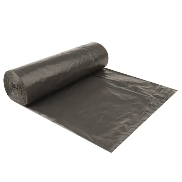 Pingutusnööriga prügikotid, 60 l, must, 250 tk (10 rulli) – 5