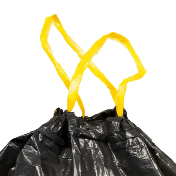 Pingutusnööriga prügikotid, 60 l, must, 250 tk (10 rulli) – 7