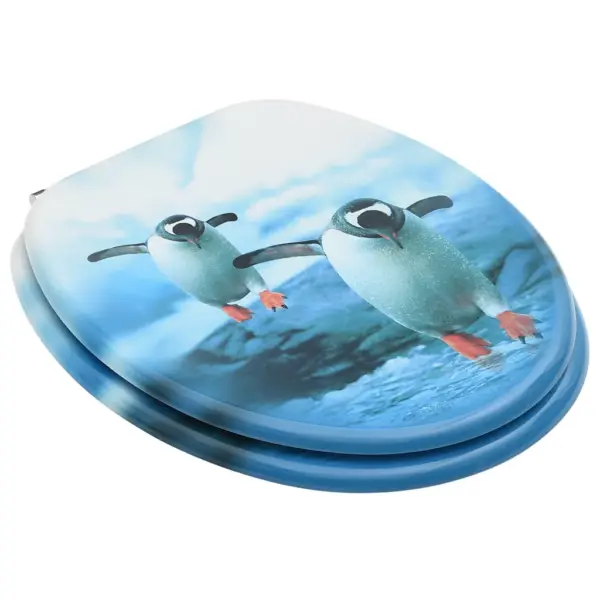 WC prill-lauad kaanega, pingviinidisainiga, MDF, 2 tk – 3