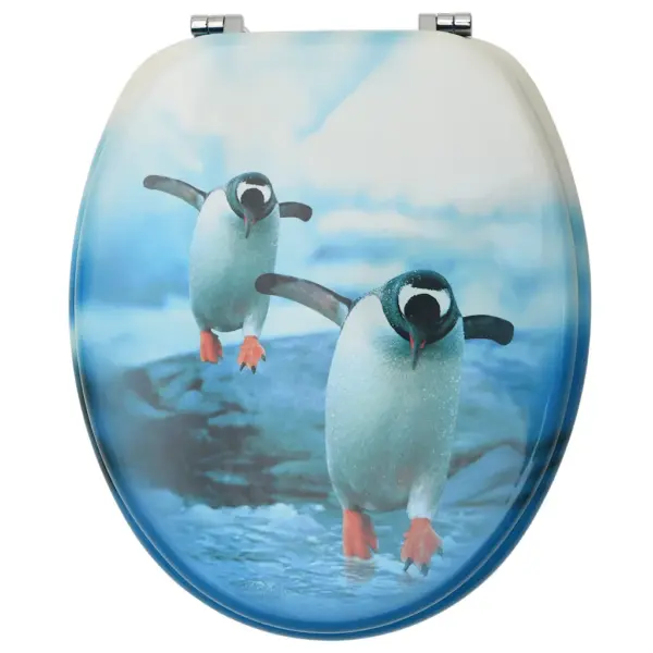WC prill-lauad kaanega, pingviinidisainiga, MDF, 2 tk – 5