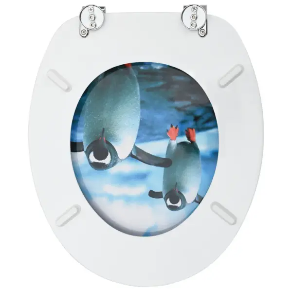 WC prill-lauad kaanega, pingviinidisainiga, MDF, 2 tk – 6