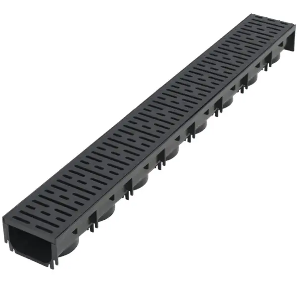 Plastist restiga äravoolukanalite komplekt, must, 3 m – 3