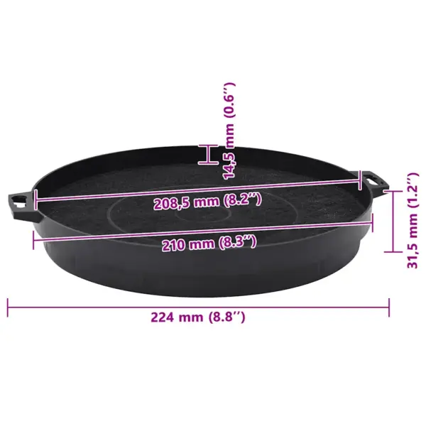 Pliidikubu süsifiltrid aktiivsöega, 2 tk, must, 210 mm – 7