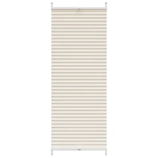Plisseekardin, kreemjas kreppkangas, klambritega paigaldus, 40 x 150 cm – 2